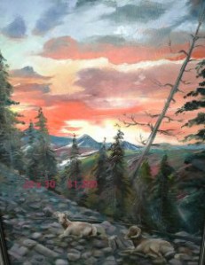 Big Horned Sheep at Sunset